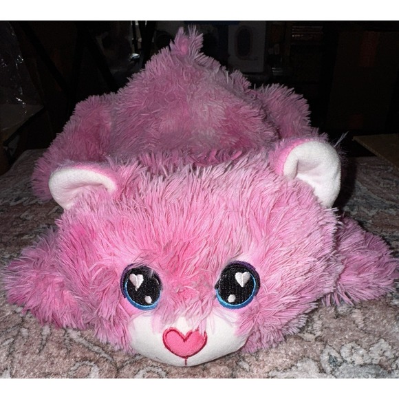 Pink Fluffy Cat Heart‎ Nose Soft Plush Toy 6" - Picture 1 of 7